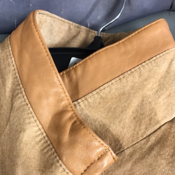 Perry Ellis America Tan Suede/Leather Jacket - Picture 15 of 16